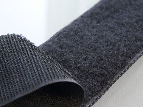 Изображение ткани застібка текстильна (липучка) zuki  2 см, 100% пе, чорний (крючок и петля)